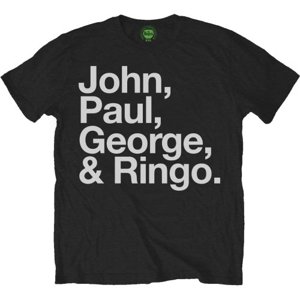 The Beatles tričko John, Paul, George & Ringo Čierna S