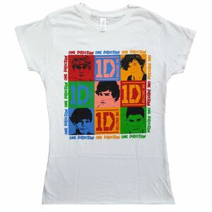 One Direction tričko 9 Squares Biela S