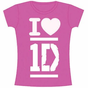 One Direction tričko I Love Ružová XL