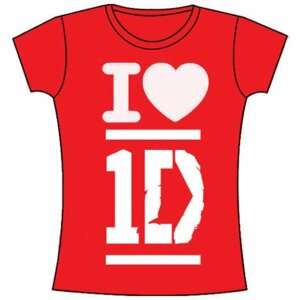 One Direction tričko I Love Červená S