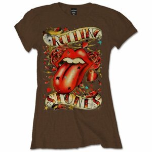 The Rolling Stones tričko Tongue & Stars Hnedá S