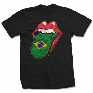 The Rolling Stones tričko Brazil Tongue Čierna S