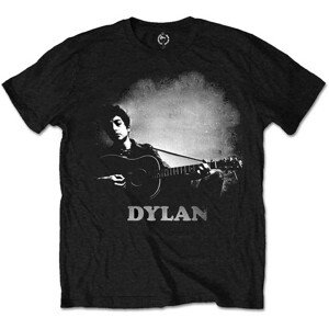 Bob Dylan tričko Guitar & Logo Čierna XXL