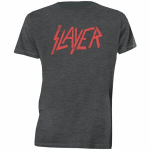 Slayer tričko Distressed Logo Šedá L