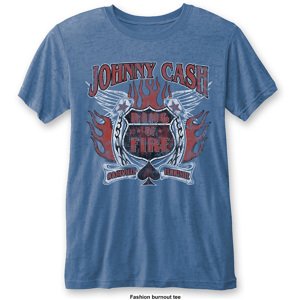 Johnny Cash tričko Ring of Fire Modrá S