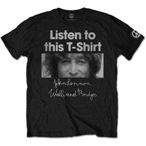 John Lennon tričko Listen Lady Čierna XXL