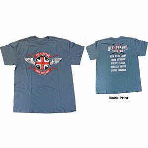 Def Leppard tričko 2018 Tour Union Jack Modrá L