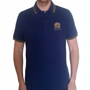 Queen tričko Crest Logo Modrá XXL