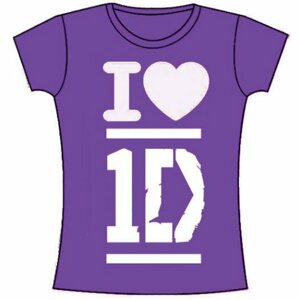 One Direction tričko I Love Fialová M