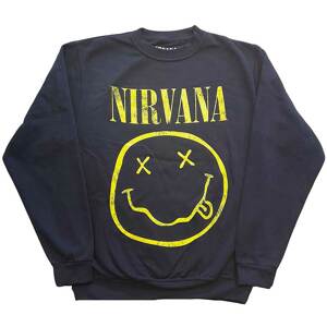 Nirvana mikina Yellow Smiley Modrá XL