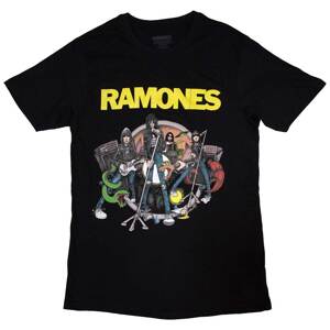 Ramones tričko Cartoon Band Čierna S
