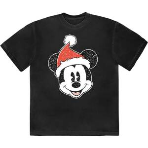 Mickey Mouse tričko Santa Hat Čierna XXL