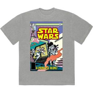 Star Wars tričko A Princess Alone Comic Cover Šedá S