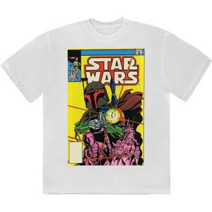 Star Wars tričko Boba Fett Comic Cover Biela S