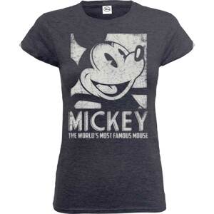 Disney tričko Mickey Mouse Most Famous Šedá M