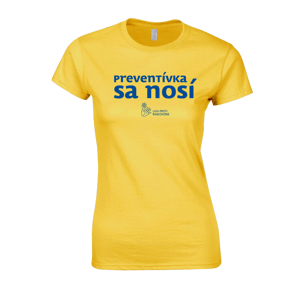 Liga proti rakovine tričko Preventívka sa nosí Žltá S