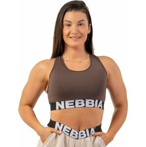 Nebbia Medium Impact Cross Back Sports Bra Brown S Fitness bielizeň