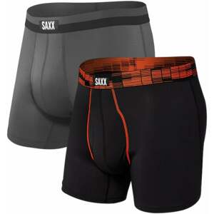 SAXX Sport Mesh 2-Pack Boxer Brief Black Digi Dna/Graphite M Fitness bielizeň