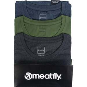 Meatfly Basic T-Shirt Multipack Charcoal Heather/Olive/Navy Heather S Tričko
