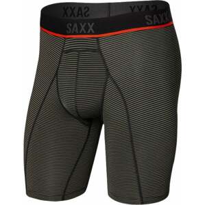 SAXX Kinetic Long Leg Boxer Brief Grey Mini Stripe M Fitness bielizeň