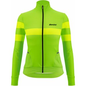 Santini Coral Bengal Long Sleeve Woman Jersey Verde Fluo XL