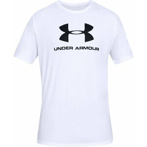 Under Armour Men's UA Sportstyle Logo Short Sleeve White/Black XL Fitness tričko