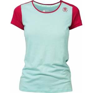 Rafiki Chulilla Lady T-Shirt Short Sleeve Eggshell Blue/Earth Red 36 Outdoorové tričko