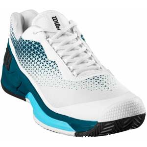 Wilson Rush Pro 4.0 Clay Mens Tennis Shoe White/Blue Coral/Blue Atoll 42 2/3