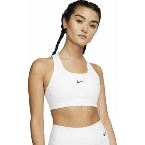 Nike Dri-Fit Swoosh Womens Medium-Support 1-Piece Pad Sports Bra White/Black XS Fitness bielizeň