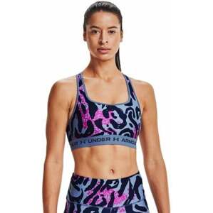 Under Armour Women's Armour Mid Crossback Printed Sports Bra Mineral Blue/Midnight Navy M Fitness bielizeň