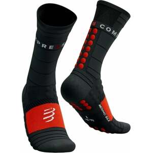 Compressport Pro Racing Socks Winter Run Black/High Risk Red T4 Bežecké ponožky