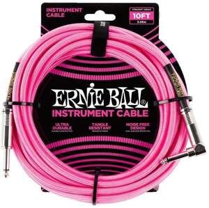 Ernie Ball P06078-EB Ružová 3 m Rovný - Zalomený
