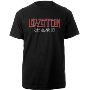 Led Zeppelin Tričko Logo & Symbols Black S