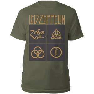 Led Zeppelin Tričko Symbols & Squares Muži Green L