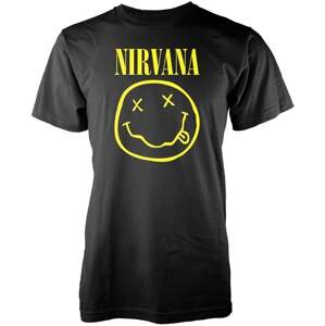 Nirvana Tričko Happy Face Logo Muži Black L