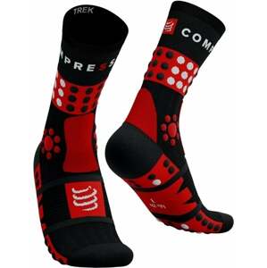 Compressport Trekking Socks Black/Red/White T3 Bežecké ponožky