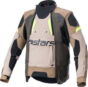 Alpinestars Halo Drystar Jacket Dark Khaki/Sand Yellow Fluo 3XL Textilná bunda