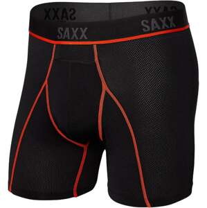 SAXX Kinetic Boxer Brief Black/Vermillion XS Fitness bielizeň