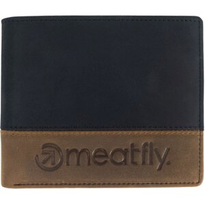 Meatfly Eddie Premium Leather Wallet Black/Oak Peňaženka