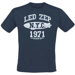 Led Zeppelin Tričko NYC 1971 Navy 2XL
