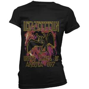 Led Zeppelin Tričko Black Flames Black 2XL