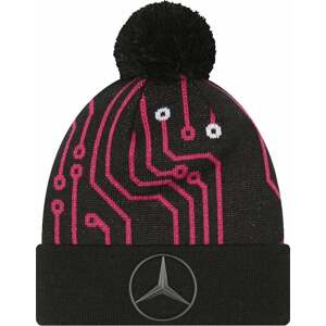 Mercedes-Benz Replica All Over Print Cuff Knit Bobble Black/Red UNI Čiapka