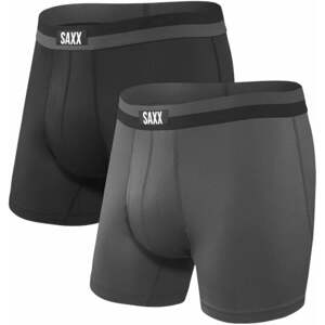 SAXX Sport Mesh 2-Pack Boxer Brief Black/Graphite M Fitness bielizeň