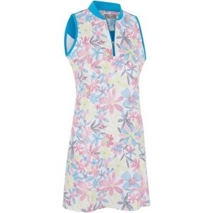 Callaway Womens Chev Floral Dress With Back Flounce Brilliant White M
