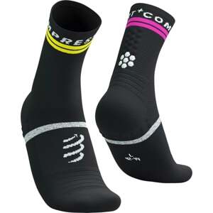 Compressport Pro Marathon Socks V2.0 Black/Safety Yellow/Neon Pink T2 Bežecké ponožky