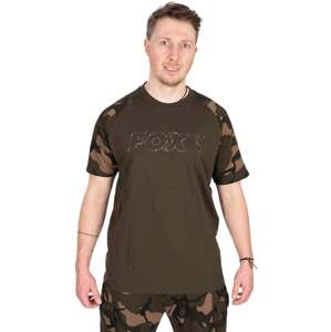 Fox Fishing Tričko Khaki/Camo Outline T-Shirt - XL