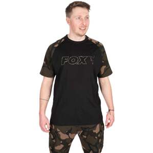 Fox Fishing Tričko Black/Camo Outline T-Shirt - L