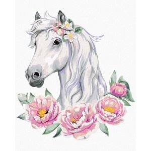 Zuty Biely kôň s pivonkami