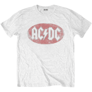 AC/DC Tričko Oval Logo Vintage Unisex White S