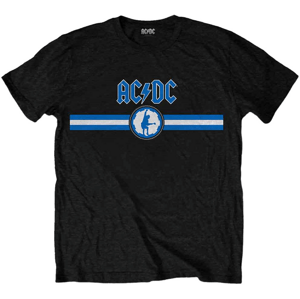 AC/DC Tričko Blue Logo & Stripe Black L